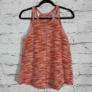 Lucky Brand Coral Knit Tank Top Medium Lined Sleeveless Racerback Boho Festival
